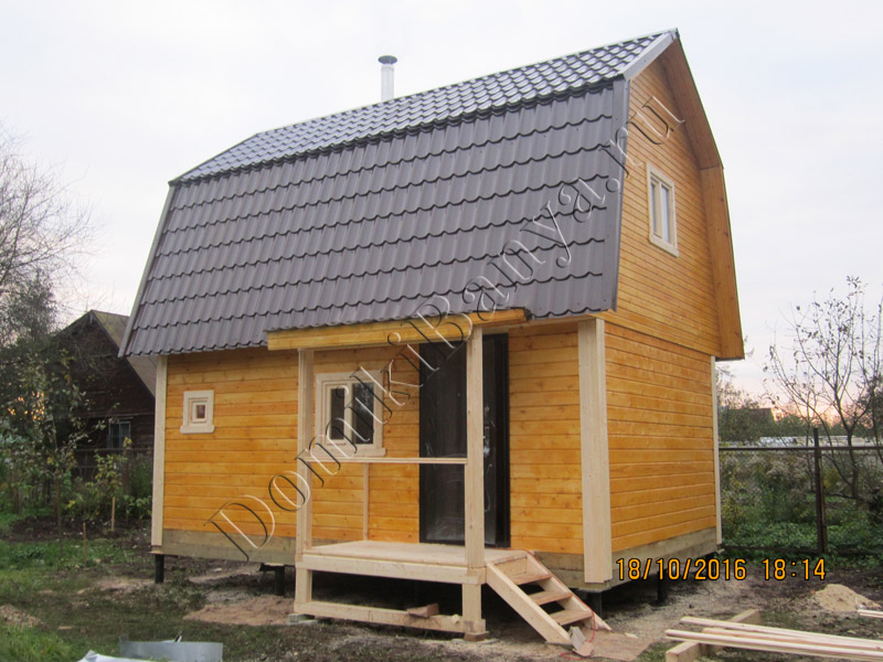 Проект Д2-052 брусового дома с мансардой «Переславль-Залесский» под усадку