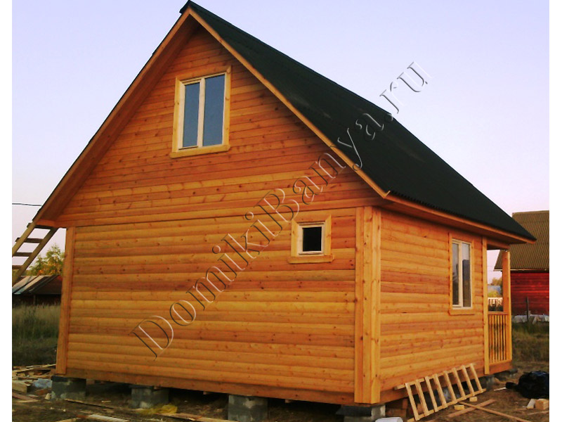 Дом из бруса 6х6 с террасой в Солнечногорске