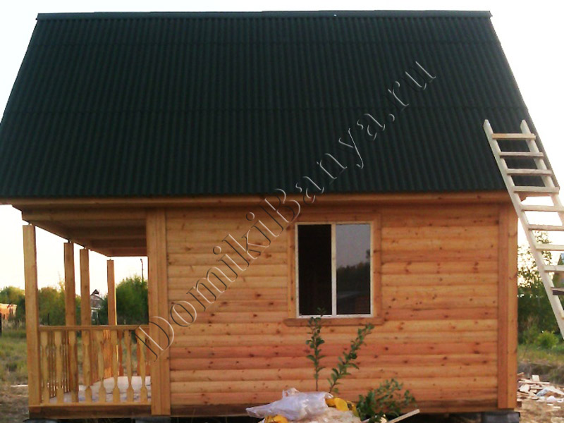 Дом из бруса 6х6 с террасой в Солнечногорске